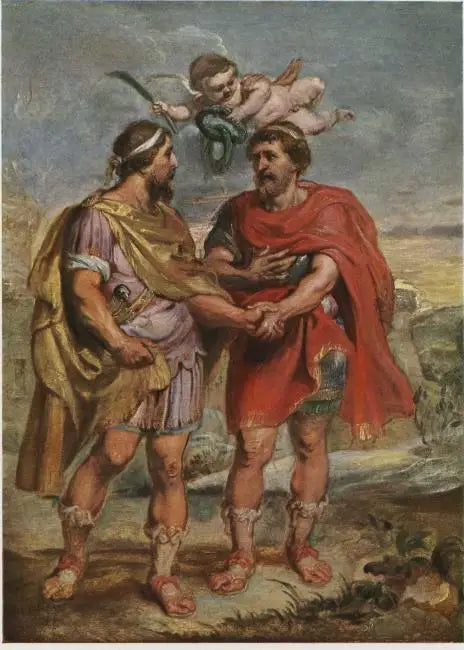 Romulus och Titus Tatius - Peter Paul Rubens