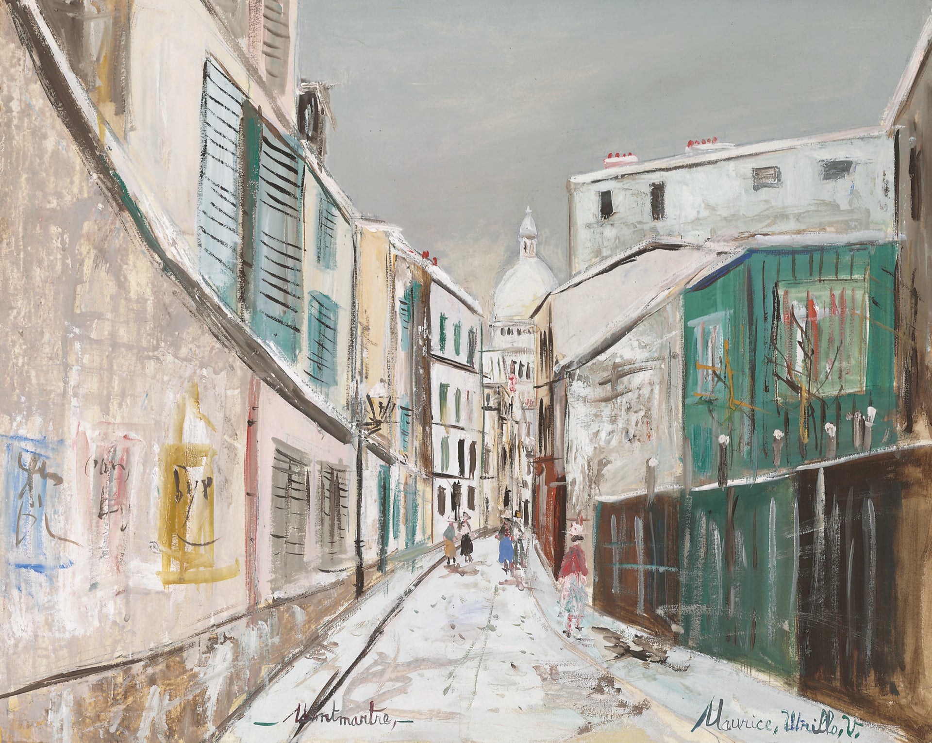Rue Saint-Rustique sous la neige - Maurice Utrillo