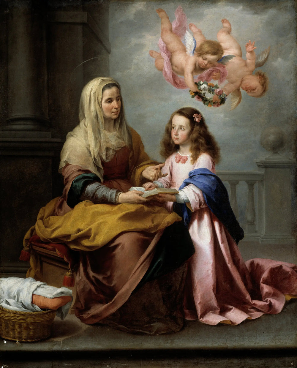 Sainte Anne enseigne la lecture à Marie - Bartolomé Esteban Murillo - Alpha Reproduction