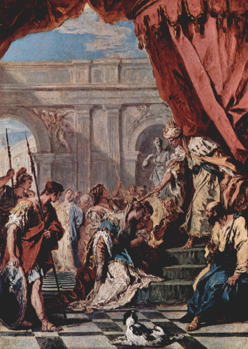 Esther framför Assuérus - Sebastiano Ricci