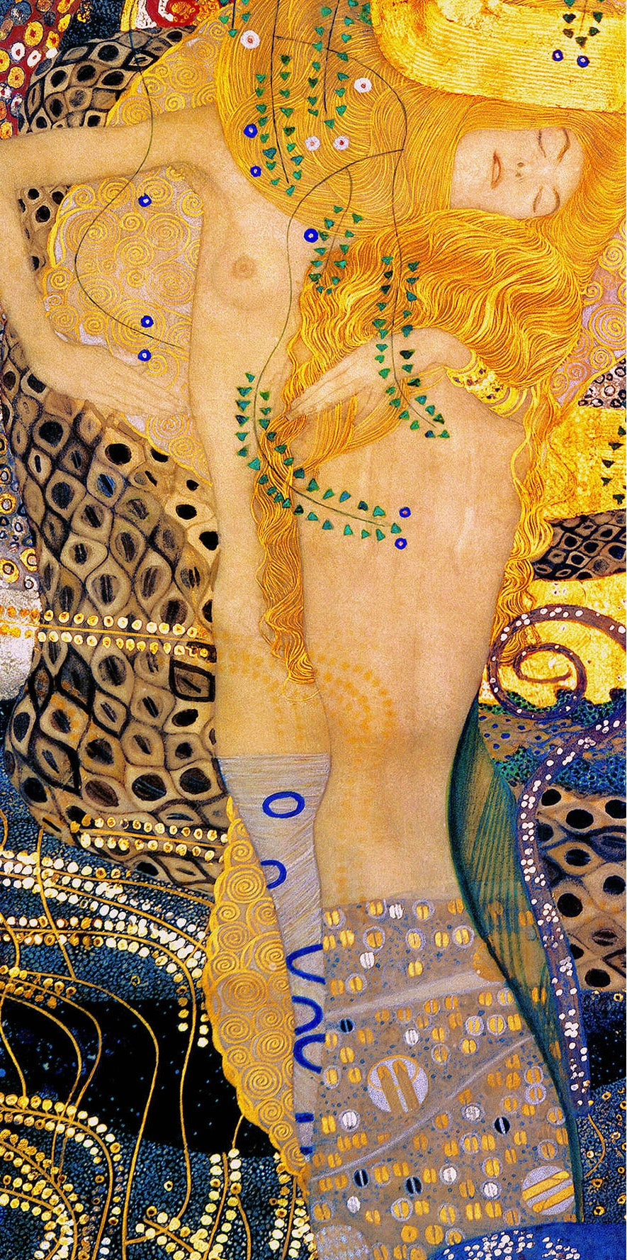 🐍✨ Vattensnok II – Gustav Klimt (1904–1907)