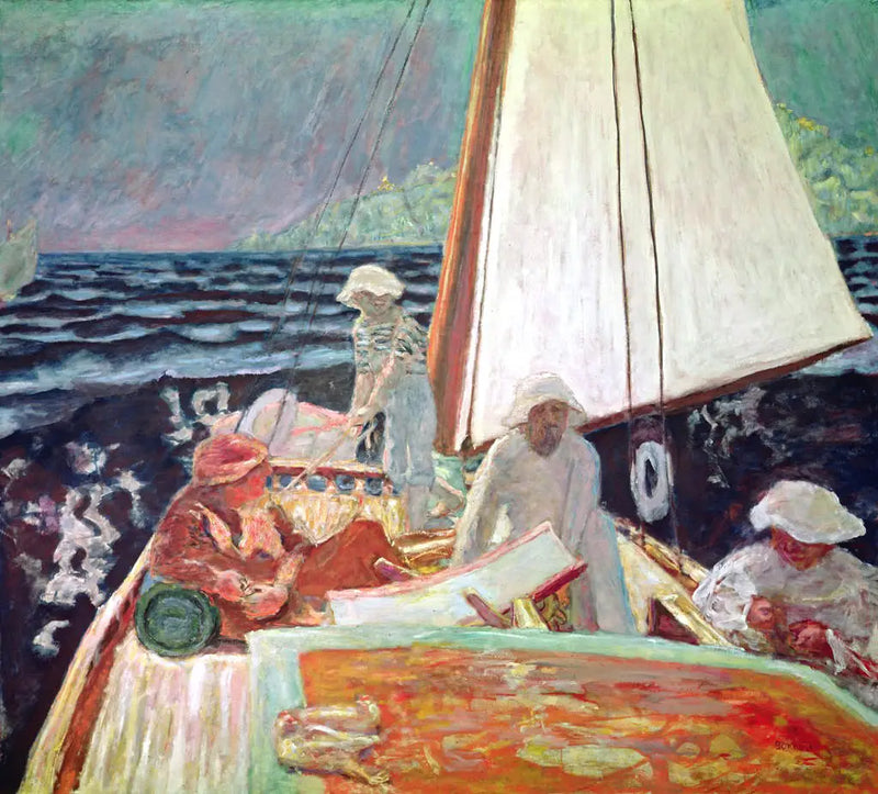 Signac och hans vänner i båt - Pierre Bonnard