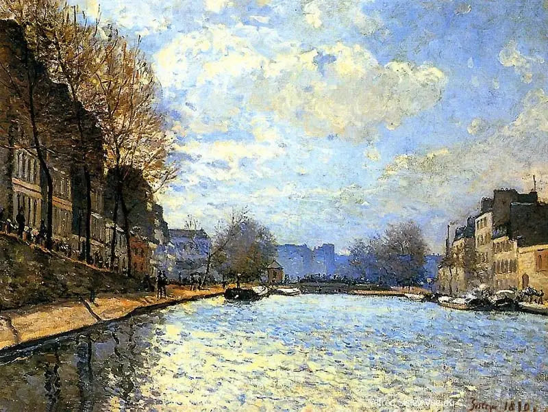 Utsikt över kanalen Saint-Martin - Alfred Sisley