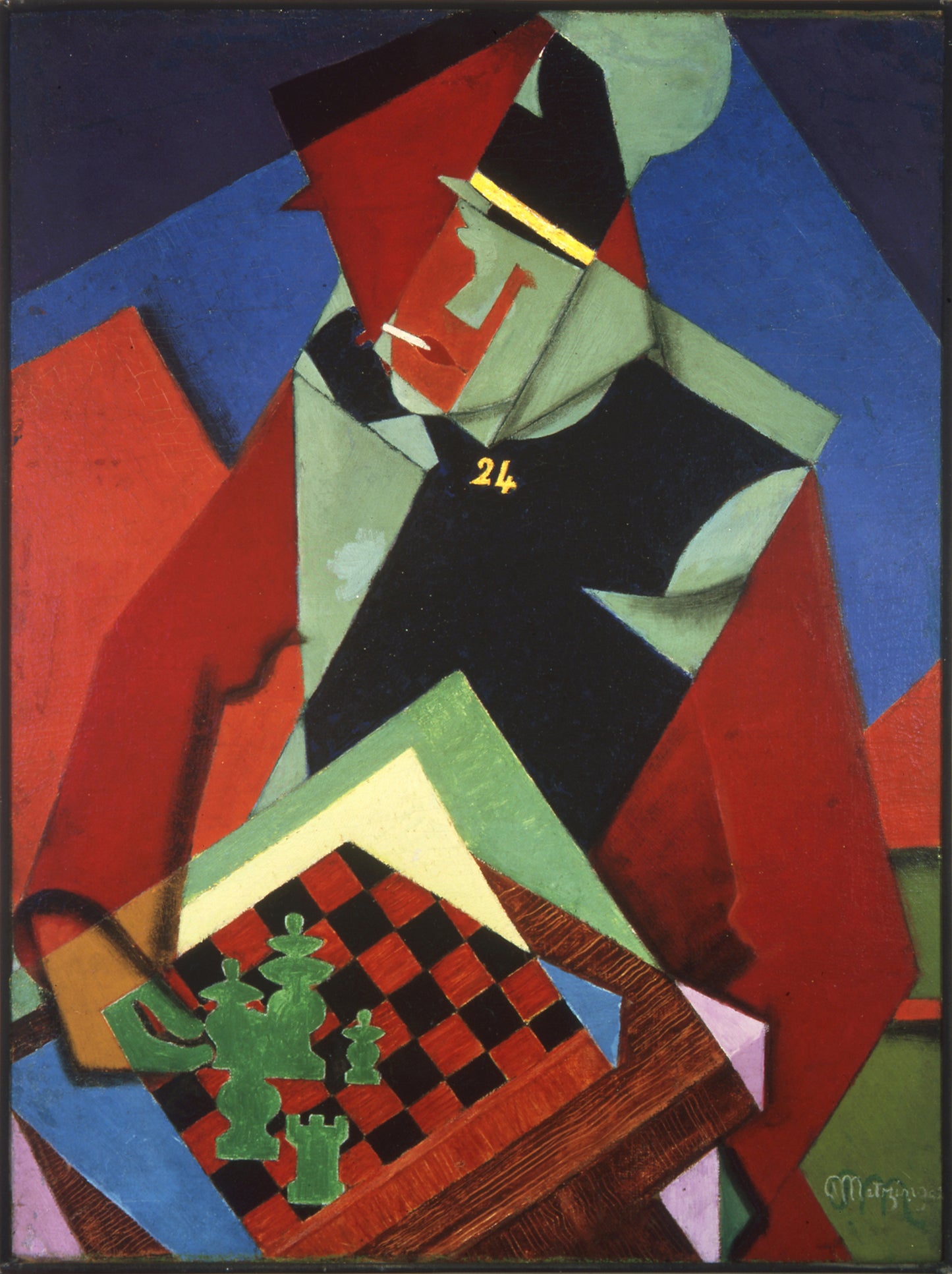 Soldat vid ett schackparti – Jean Metzinger (1914–1915)