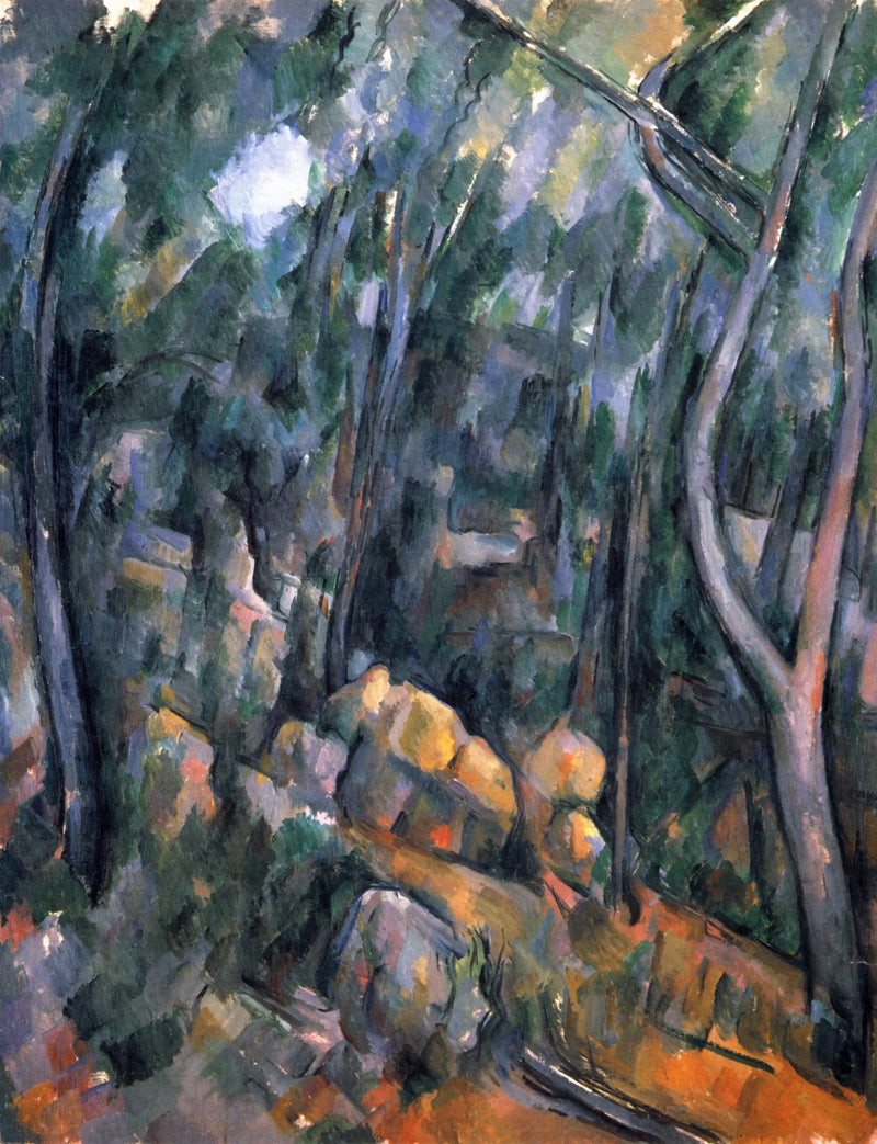 Underskog framför grottorna ovanför Château Noir - Paul Cézanne