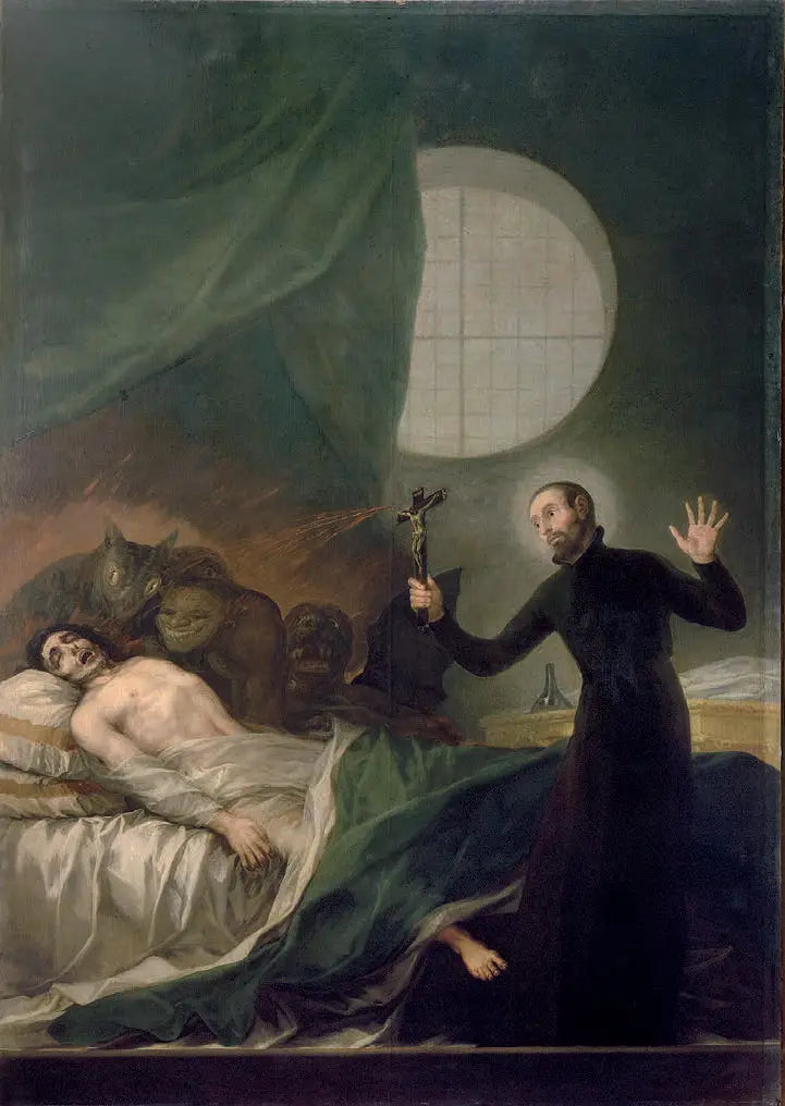 Sankt Franciskus av Borgia och den obotliga döende - Francisco de Goya