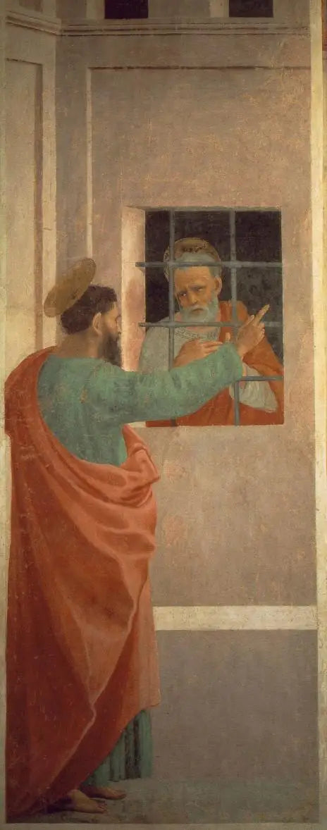 Saint Pierre en prison är besökt av saint Paul - Filippino Lippi