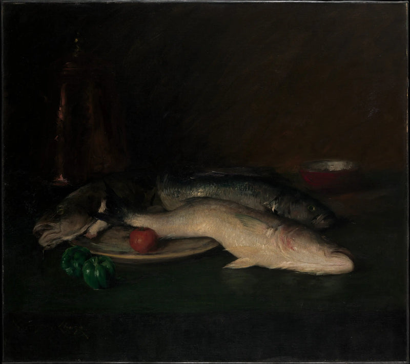 Död natur: Fisk - William Merritt Chase