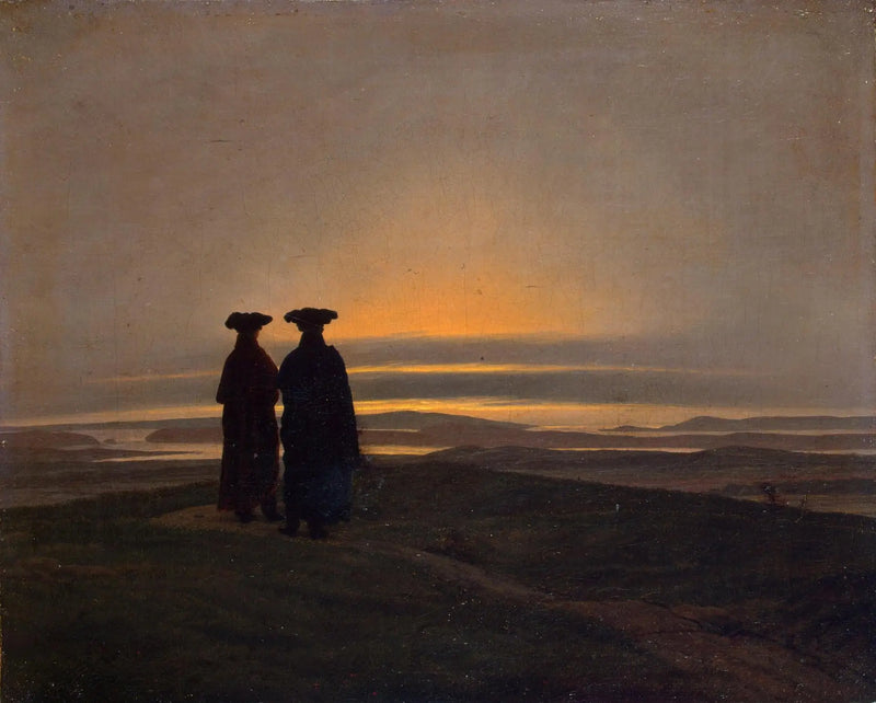 Solnedgång - Caspar David Friedrich