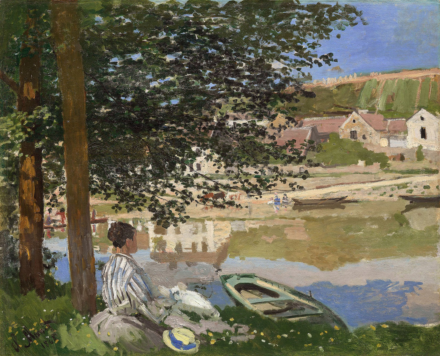 🌿 Vid Seine-flodens strand i Bennecourt – Claude Monet (1868)