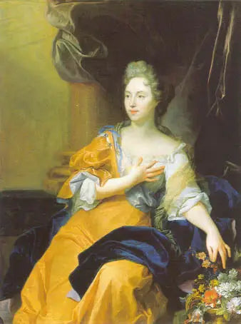 Porträtt av Suzanne de Boubers de Bernâtre, hustru till Balthasar Keller - Hyacinthe Rigaud