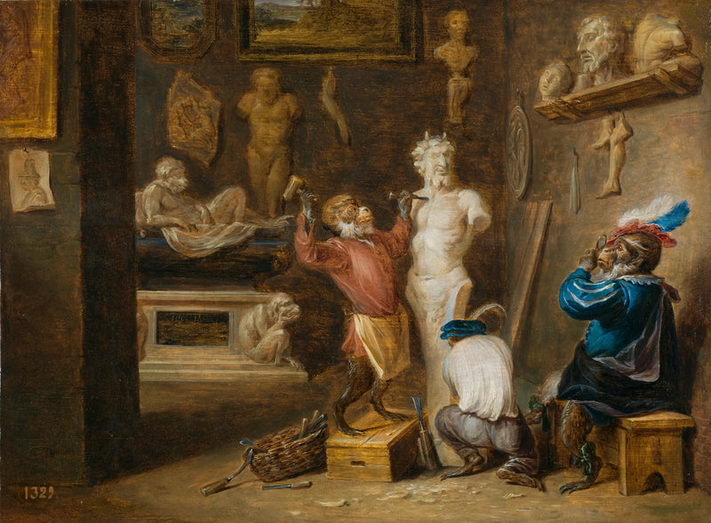 Skulptören Apa - David Teniers den yngre