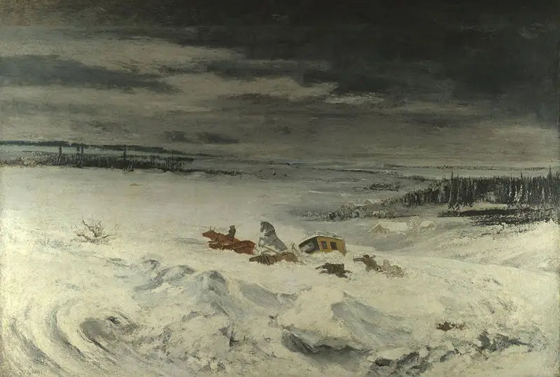 Diligensen i snön - Gustave Courbet