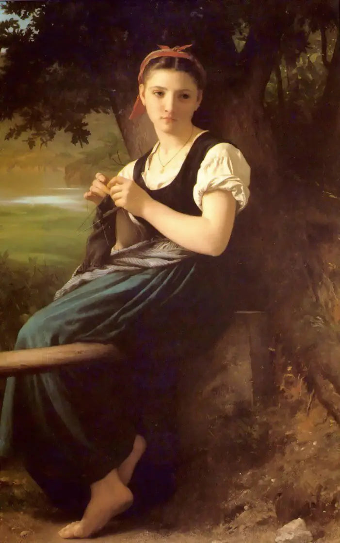Den Stickande Kvinnan - Bouguereau