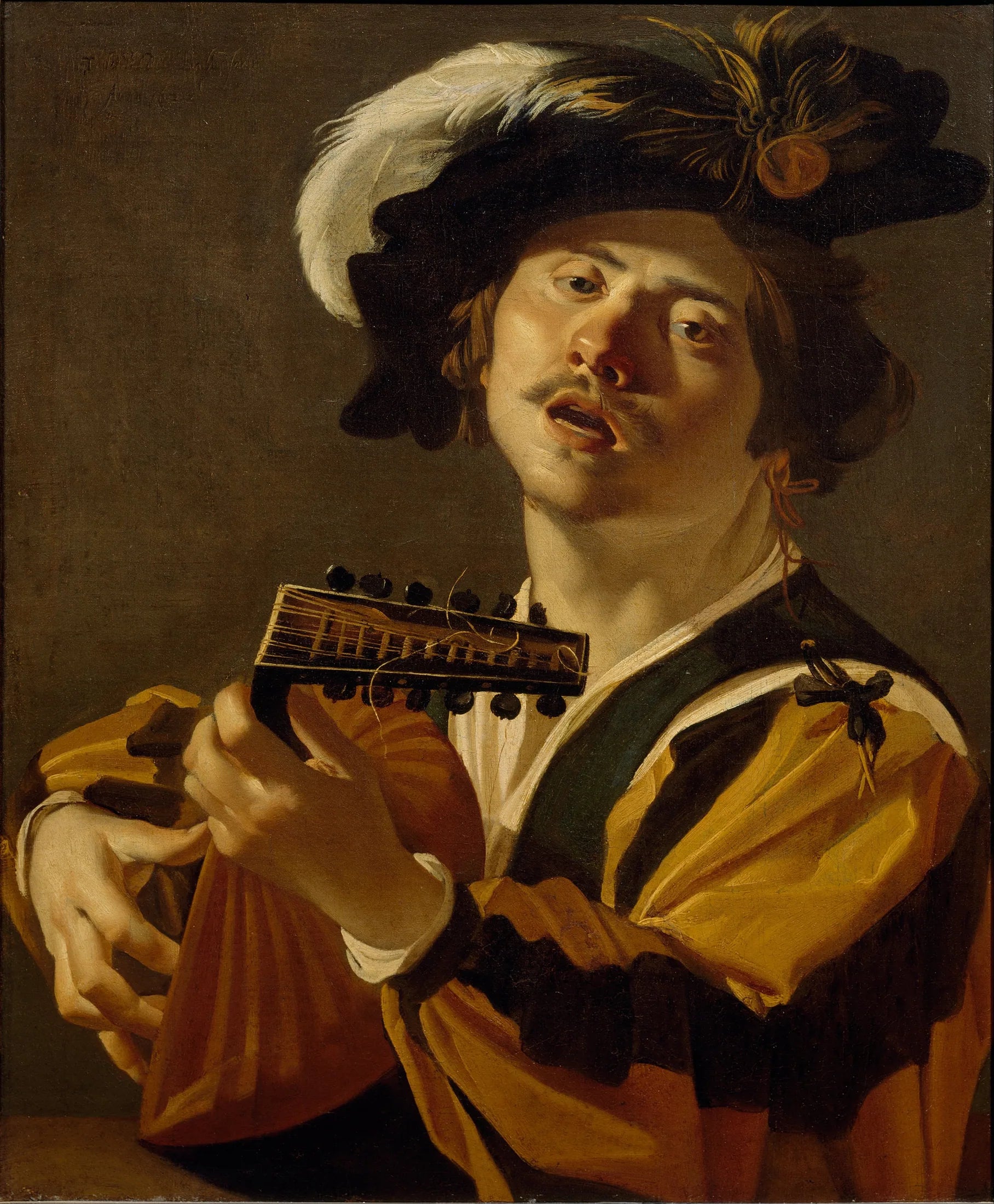 Le Joueur de luth - Dirck van Baburen image 1 copie de tableau peinte à la main