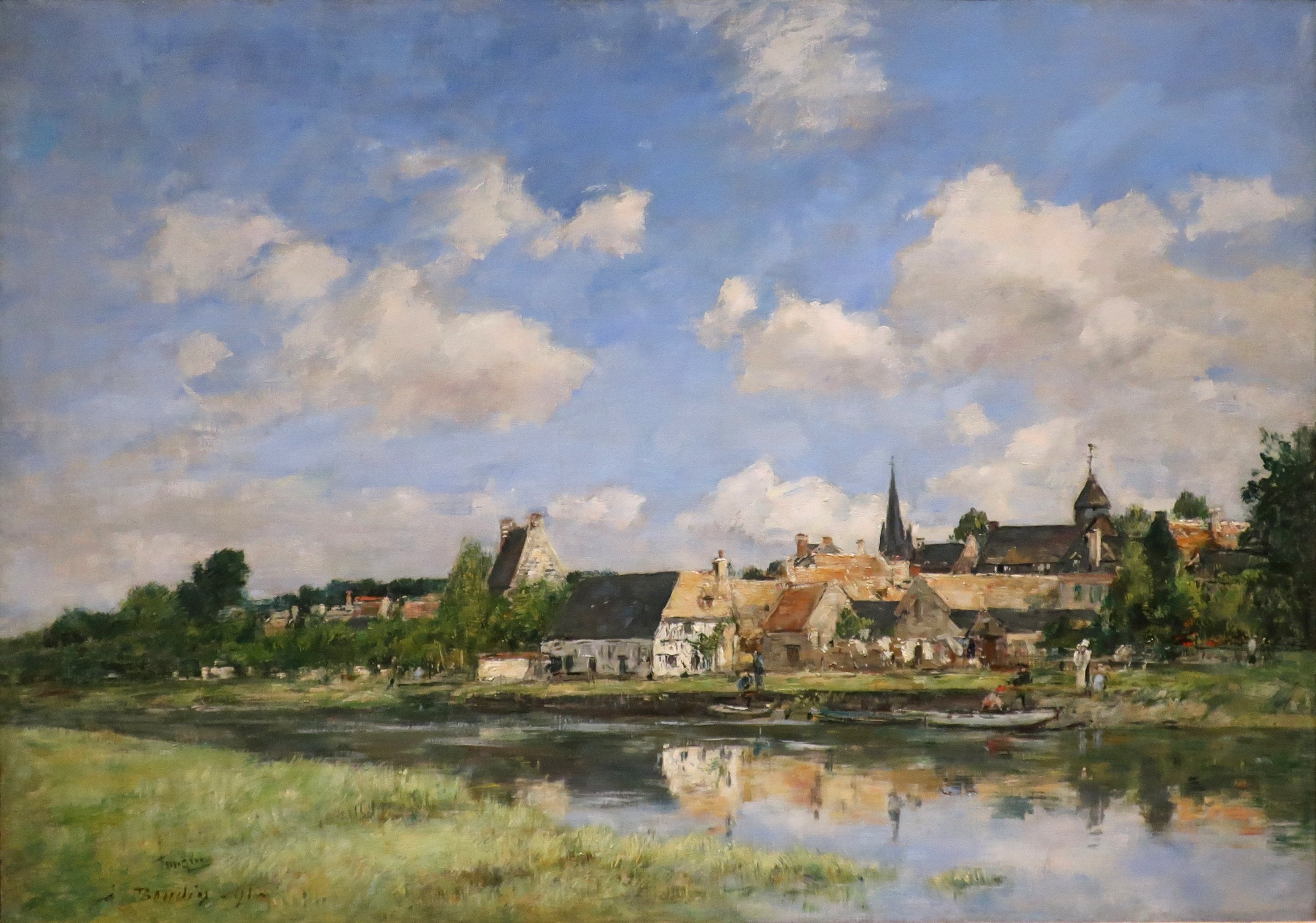 Reproduction du tableau « Le vieux port de Touques - Eugène Boudin » par Alpha Reproduction en peinture à l’huile