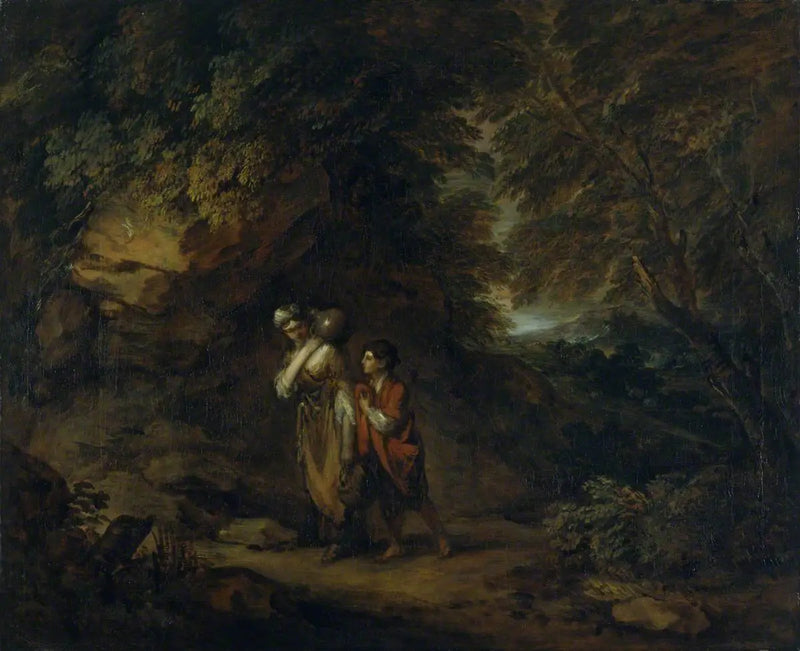 Rockslandskap med Agar och Ismaël - Thomas Gainsborough