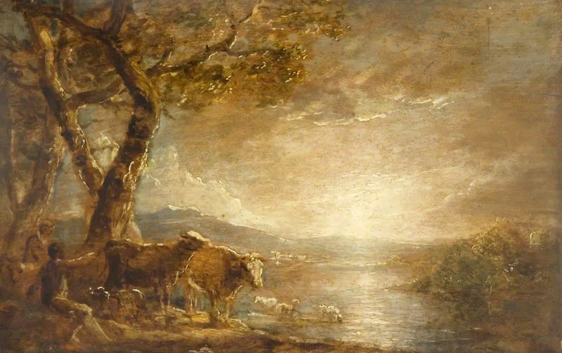 Landskap med personer och boskap - Thomas Gainsborough