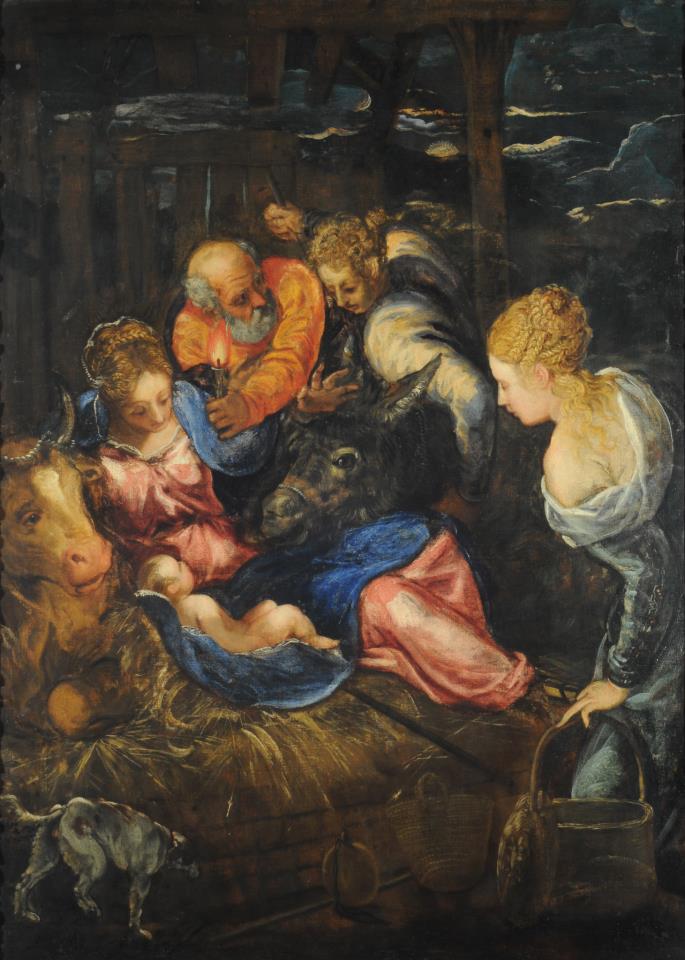 Julnattsscen - Jacopo Tintoretto