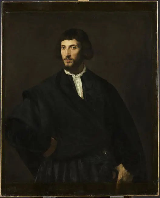 Porträtt av en man, hand i bältet - Titian