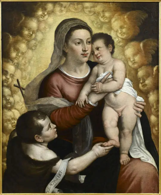 Madonna med barnet och helige Johannes Döparen - Titian