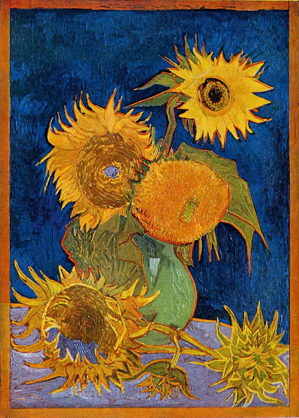 🌻 Solrosor (kungblå bakgrund) – Vincent van Gogh (1888)