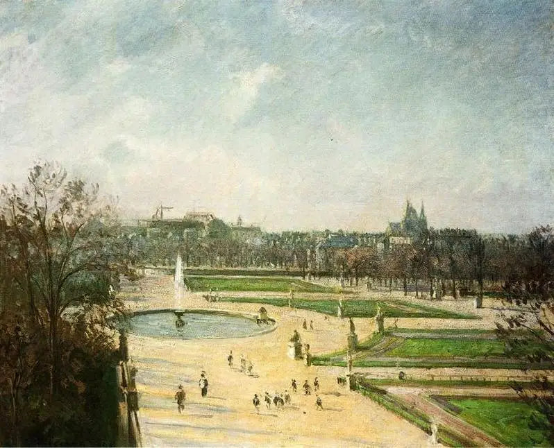 Tuileriet, morgon, sol - Camille Pissarro