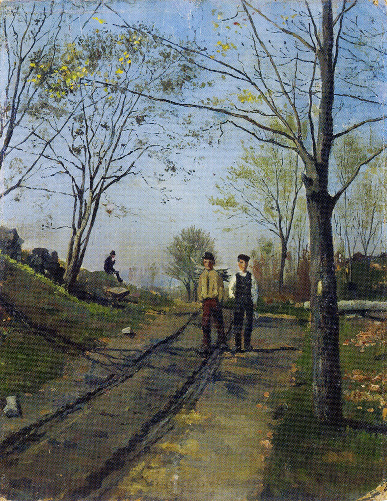 Reproduction du tableau « Deux Garçons sur une voie de campagne - Edvard Munch » par Alpha Reproduction en peinture à l’huile