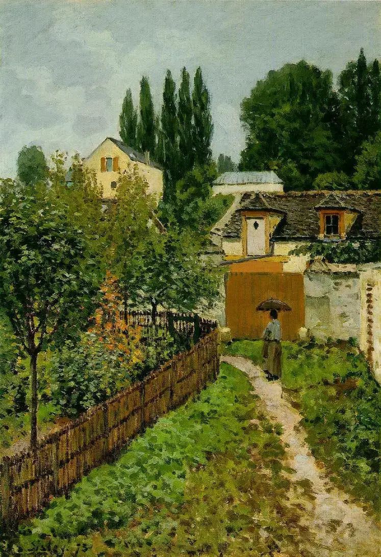 En trädgård i Louveciennes - Alfred Sisley