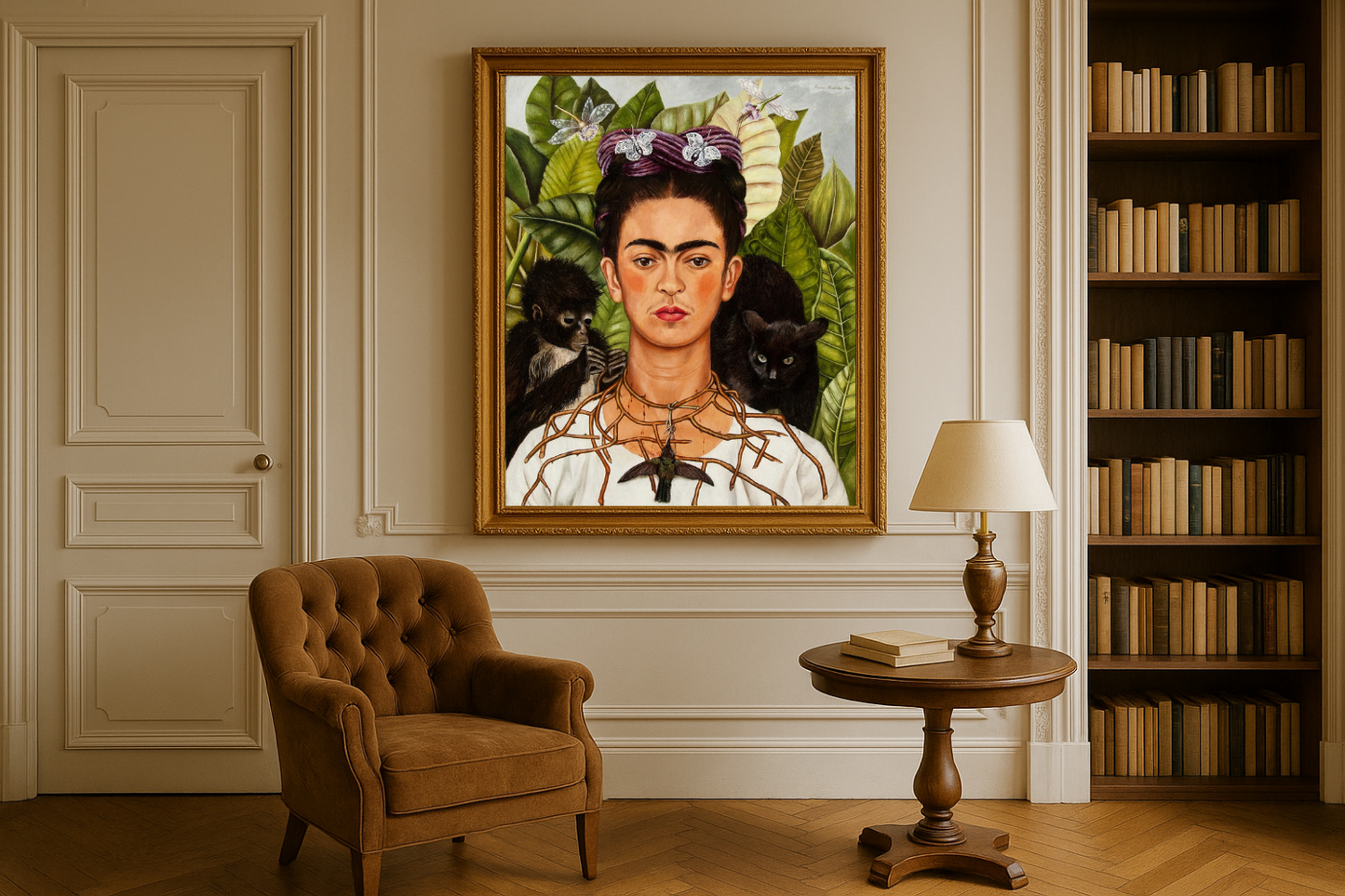 Självporträtt med törnkrans och kolibri – Frida Kahlo (1940)