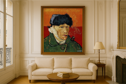 🖼️ Självporträtt med förband på örat och pipa – Vincent van Gogh (1889)