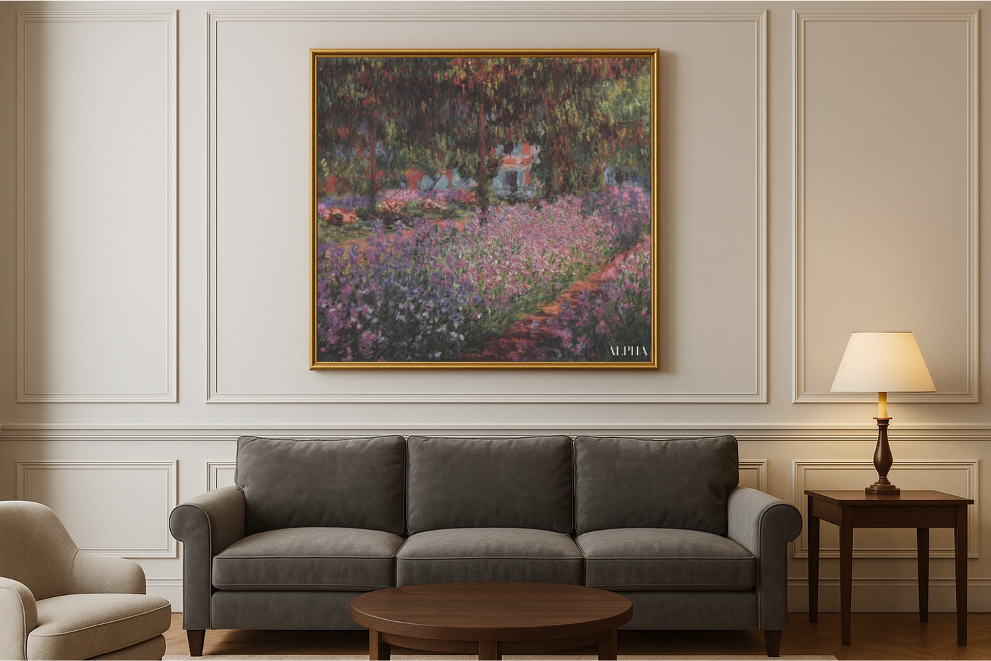 Konstnärens trädgård i Giverny (Iris) – Claude Monet, omkring 1900