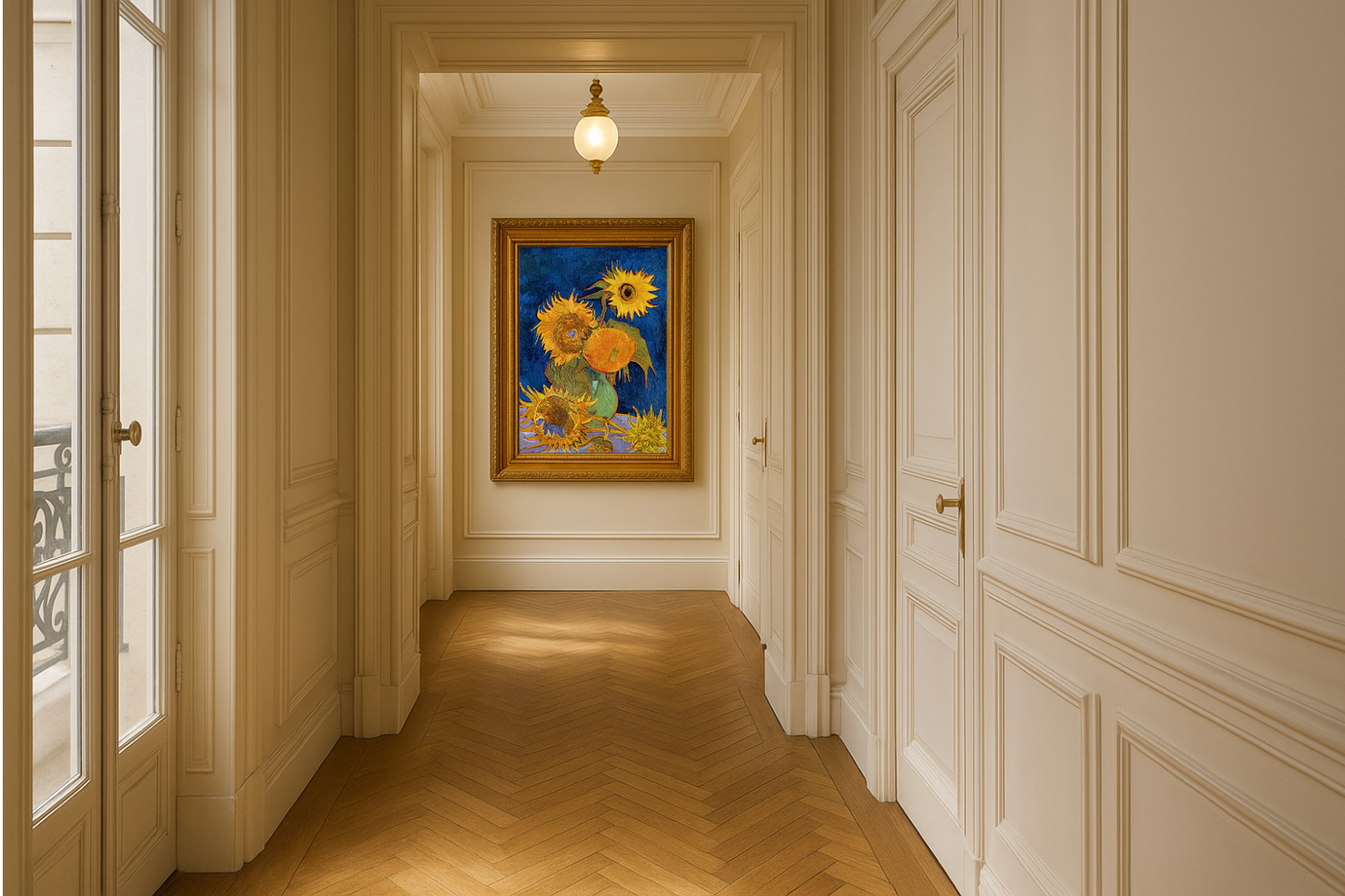 🌻 Solrosor (kungblå bakgrund) – Vincent van Gogh (1888)