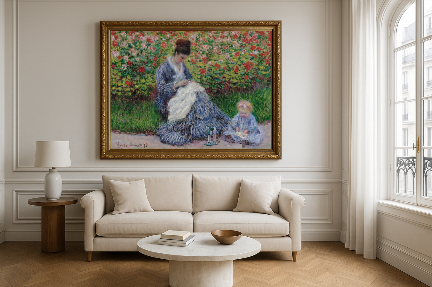 🌼 Camille Monet och barnet i trädgården – Claude Monet (1875)