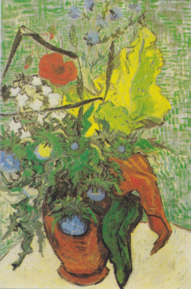 Vilda blommor och tistlar i en vas - Vincent van Gogh