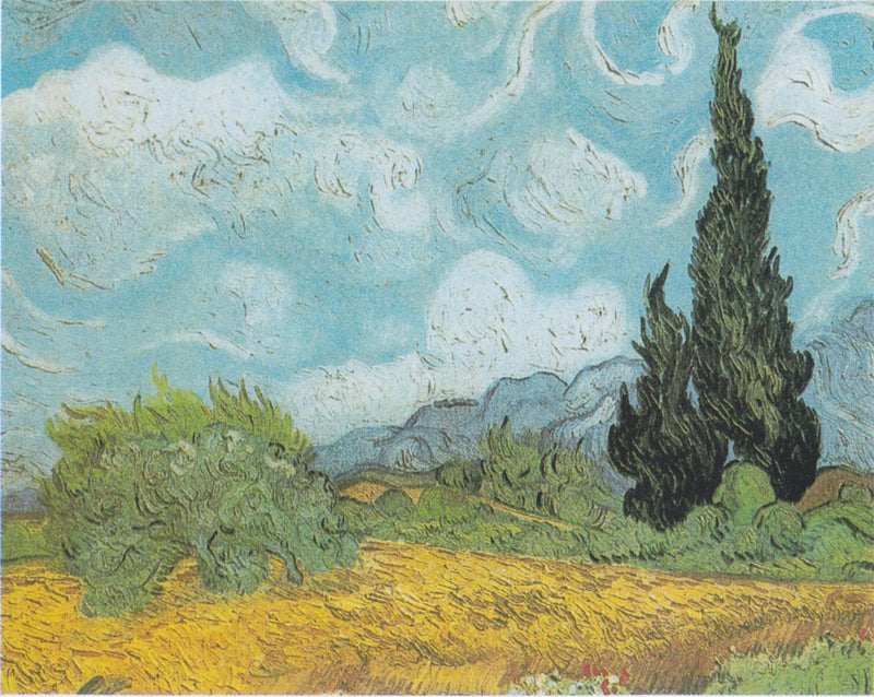 Vetefält med cypress - Vincent van Gogh