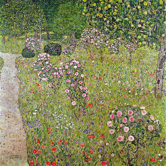 🌸 Fruktträdgård med rosor – Gustav Klimt (cirka 1912)