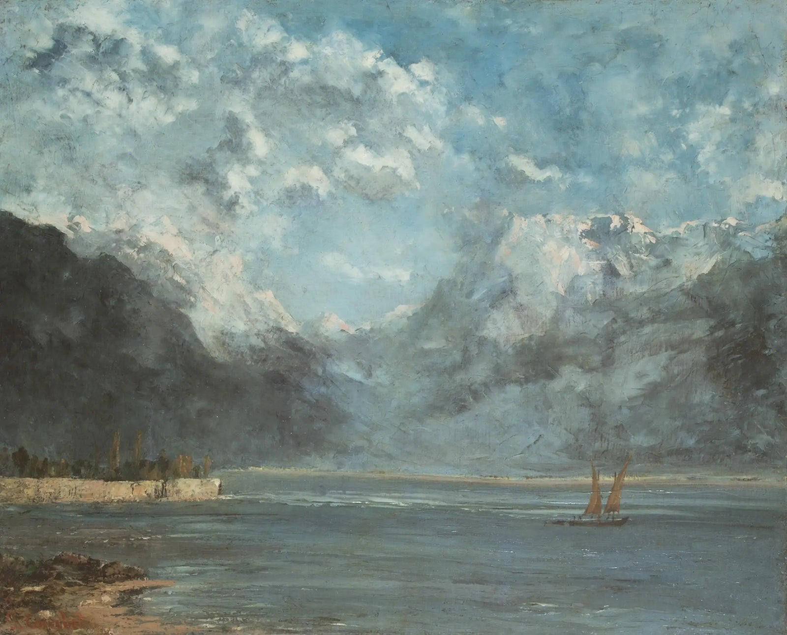 Utsikt över Genèvesjön - Gustave Courbet