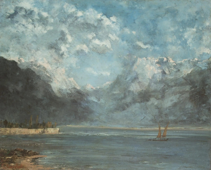 Utsikt över Genèvesjön - Gustave Courbet