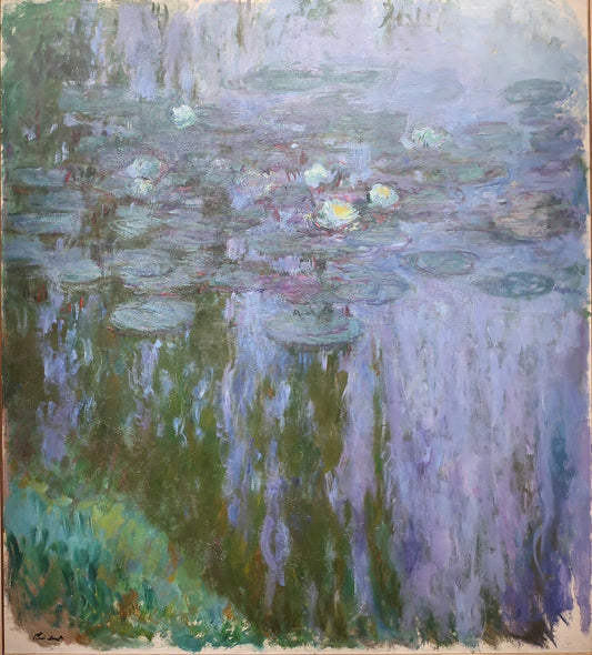 🌿 Näckrosor – Gröna och lila reflektioner