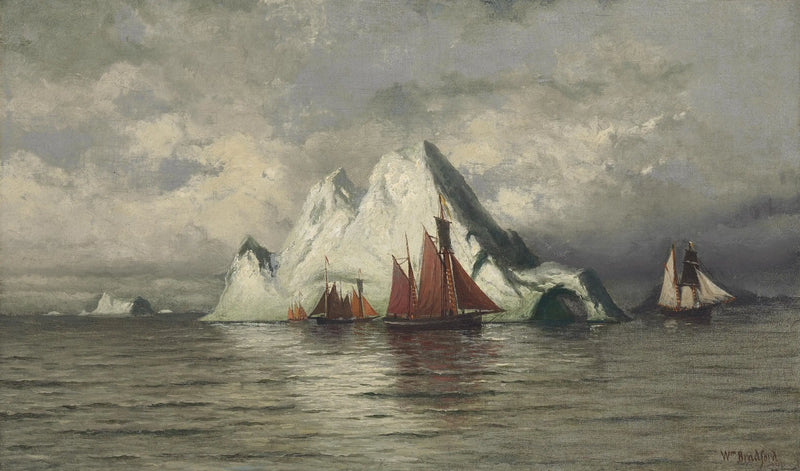 Fiskebåtar och isberg - William Bradford