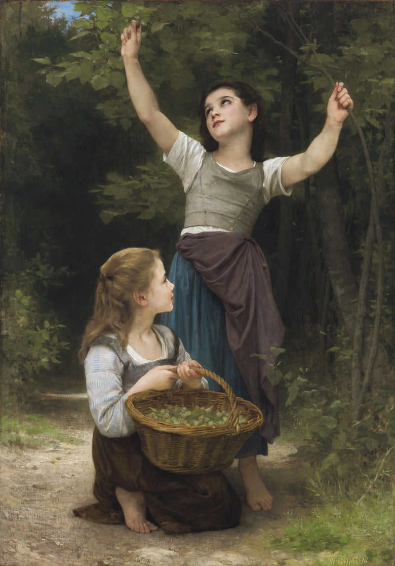 Skörd av hasselnötter - Bouguereau