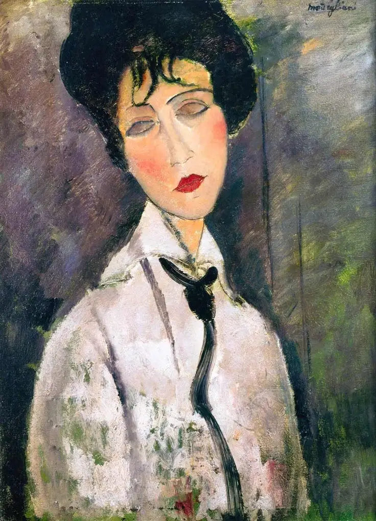 Kvinna med svart slips - Amedeo Modigliani