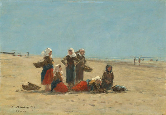 🏖 Kvinnor på stranden i Berck – Eugène Boudin (1881)