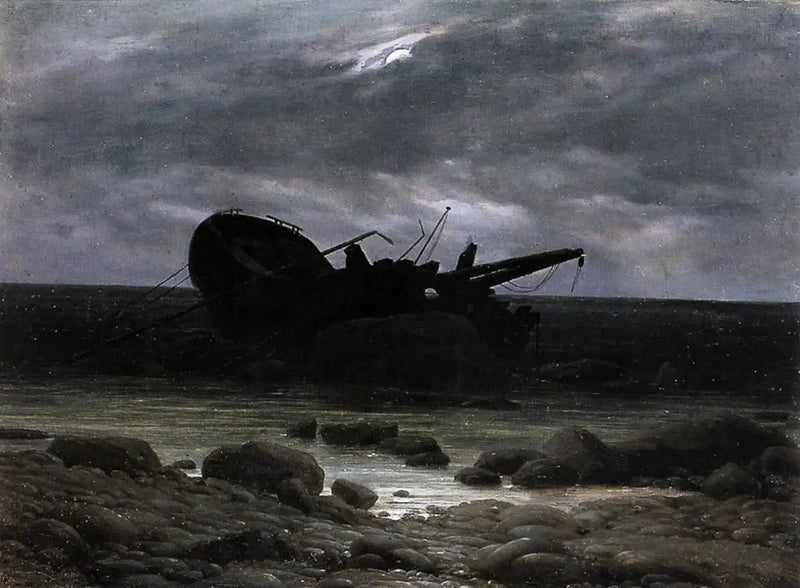 Skeppsvrak i månsken - Caspar David Friedrich