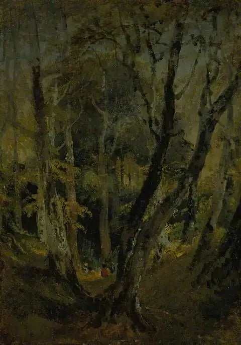 En bokträ med romer sittande i fjärran - J. M. W. Turner