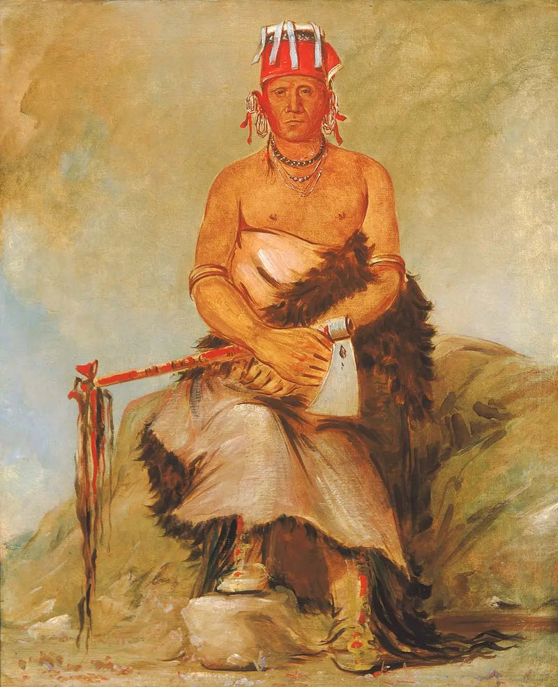 A'h-sha-la-cóots-ah, skönhetsmärke på pannan, ledare för Pawnee-republikanerna - George Catlin