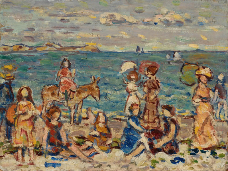 På stranden - Maurice Prendergast