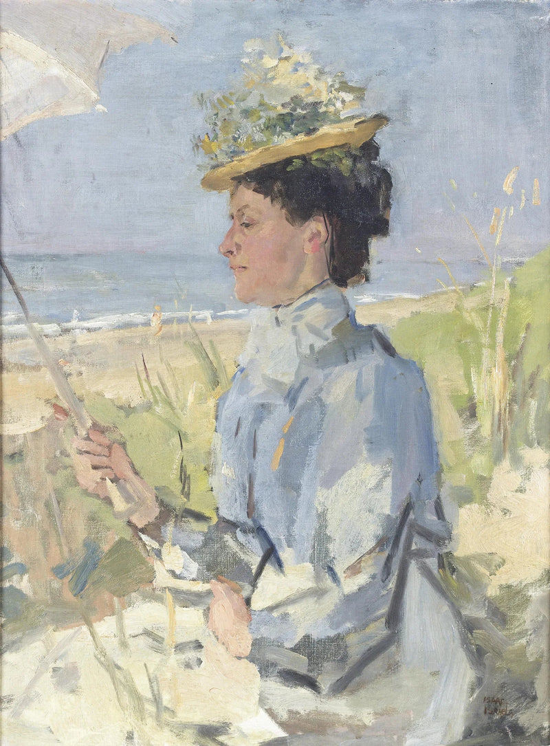 På stranden - Porträtt av Martha Salomon - Isaac Israëls