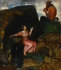 Vid källan (nymf som lyssnar) - Franz Von Stuck